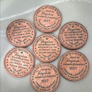 1937 Hoquiam Wooden Money Tokens